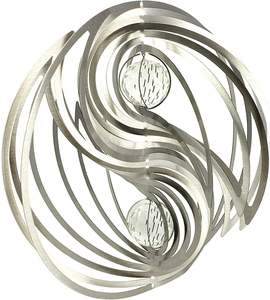 Crystal Yin Yang 3D Wind Spinner Acero inoxidable Wind Spinners 3D Rotating <span class=keywords><strong>Gazing</strong></span> <span class=keywords><strong>Ball</strong></span> Twister Outdoor Metal Wind Spinner Garden - Product Image 2