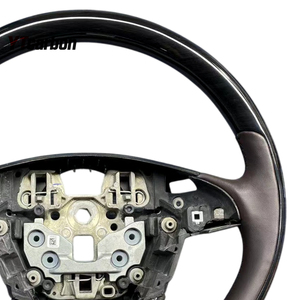 YTcarbon สำหรับ Continental 16+ อะไหล่รถยนต์ อุปกรณ์ตกแต่งภายในรถยนต์ ปรับแต่งสไตล์วินเทจ พวงมาลัยหนังแท้ลายไม้แบบกำหนดเอง - Product Image 4