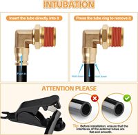 Raccord en Laiton à 90 Degrés DOT - Connexion Rapide à Enfoncer, 3/8\" OD X 1/2\" NPT, pour Lignes de Frein à Air et de Suspension Pneumatique