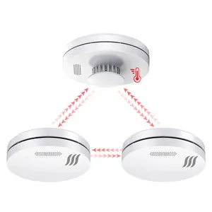 Detector de humo fotoeléctrico, Detector de humo con combinación RF inalámbrica, alarma de calor para el hogar