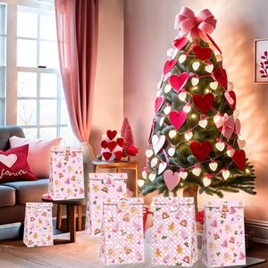 Sac en papier kraft blanc à fond plat pour snacks, bonbons et friandises – Idéal pour les cadeaux de fête de Noël rose – Vente chaude - Product Image 2