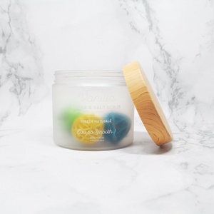 50ml-250ml Clear PET <b>Plastic</b> Cosmetic <b>Jars</b> with Bamboo Print <b>Plastic</b> Lid for Skin Care & Hair Masks - Product Image 3