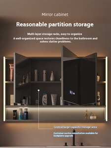 Armoire à <span class=keywords><strong>miroir</strong></span> <span class=keywords><strong>de</strong></span> <span class=keywords><strong>salle</strong></span> <span class=keywords><strong>de</strong></span> <span class=keywords><strong>bain</strong></span> moderne personnalisée <span class=keywords><strong>Miroir</strong></span> rectangulaire Feng Shui pliable et pliable, autoportant et intelligent - Product Image 2