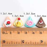 Coque de téléphone DIY en résine de simulation, motif gâteau triangulaire, technique d'huile coulante, pour enfants, maison de poupée, jouets et ornements