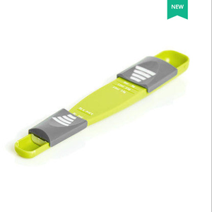 Wholesale Baking Gadget TRP Adjustable Double Head Eco-Friendly Plastic Green Powder Salt Coffee <b>Measuring</b> <b>Spoon</b> Scale 1pc Hand - Product Image 3