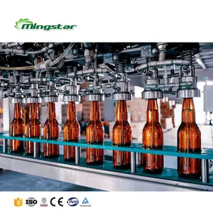 Mingstar Full automatic1000BPH beer glass bottle filling machine beer filling machine for Bottling Plant