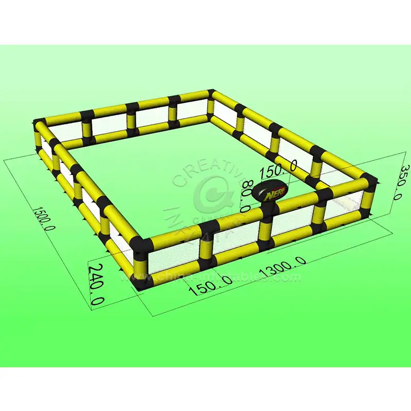 ASTM F2278-2019 netting inflatable paintball pitch inflate bunkers obstacles arena bunker paintball inflatable field for sale