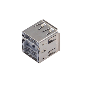 Conector USB 2.0 Tipo-A Hembra con Brida, Diseño Vertical Extendido de 14.2mm sin Postes de Montaje, Aislante Blanco para Montaje en PCB - Product Image 3