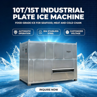 Machine à glaçons commerciale à plaques, dégivrage à gaz chaud, dimensions personnalisées pour l'aquaculture et la réduction de la température des matières premières