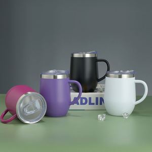 Vaso Térmico Personalizado de 12 oz, Doble Pared, Acero Inoxidable 304, Forma de Gg, para Café, Cerveza, Vino, con Asa - Product Image 3