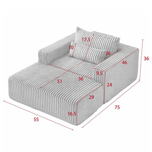 Sofá Cama Modular Seccional Personalizado, Convertible, Moderno, de Espuma Comprimida, para Sala de Estar o Dormitorio - Product Image 4