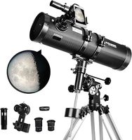 150mm Aluminum Reflective Telescope with 1.5X Barlow Lens & 13% T Moon Filter Smartphone Adapter for Sports & Entertainment