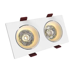 ไฟดาวน์ไลท์ LED Cob หัวคู่2*7W,ไฟสปอตไลท์ขนาดเล็กพิเศษปรับเพดาน