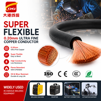 Câble de soudage flexible 10~240mm² en cuivre pur à 99,95% avec fils fins torsadés de 0,20mm, câble de batterie en caoutchouc, fournisseur OEM ODM d'usine