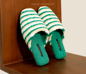 Nouvelle Arrivée Hiver – Chaussons <span class=keywords><strong>en</strong></span> Coton Rayés Doux <span class=keywords><strong>en</strong></span> Polaire <span class=keywords><strong>d</strong></span>'<span class=keywords><strong>Agneau</strong></span> pour Couples, Chauds et Antidérapants, pour l'Intérieur (Femmes et Hommes) - Product Image 3