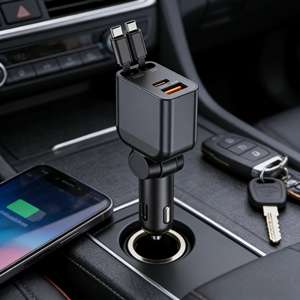 New 4 in 1 Multi Functional private fast Charging Adapter retractable car charger 3-in-1 fast charging for backseat - Product Image 6