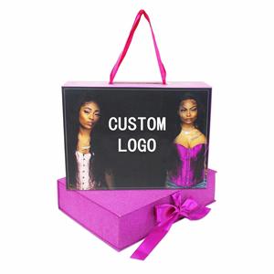 Custom Logo Boxes Lids Presents With Closure and Ribbon for Wedding Storage Birthday Christmas Halloween <b>Gift</b> - Product Image 1