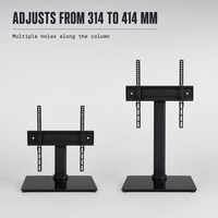 Support TV de table DS304 avec base en verre trempé, hauteur réglable, pivotant à 45 degrés, support métallique pour écrans de 32 à 55 pouces