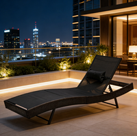 Chaises de jardin inclinables modernes pour bronzer en plein air avec mobilier de plage en tissu pour piscines, hôtels, salons et chambres