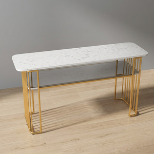 Ensemble de table de manucure en métal et en fer rose avec chaise ergonomique - Product Image 6