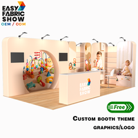 Maßgefertigter Modularer Messestand 6x3 Ausstellungsstand Stoff-Aluminium-Rahmen Messestand für Markenaktivierung