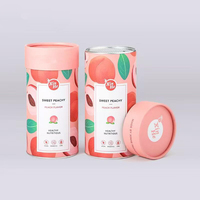 Tube en carton écologique personnalisé avec logo, pour poudres alimentaires, avec couvercle métallique en aluminium facile à ouvrir