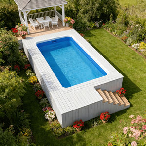 Jacuzzi de jardin de luxe en fibre de verre, piscine de nage, piscine hors sol, fenêtre carrée en verre, écologique, durable, garantie 30 ans - Product Image 1