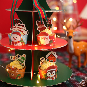 Boîte à cupcakes multi-couches transparente épaissie Happy Tower Support créatif pour la cuisson des desserts Nouvel An Idée cadeau <span class=keywords><strong>de</strong></span> Noël Nourriture - Product Image 5