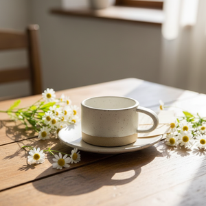 Tasses à café en céramique grès vintage beige mat, vente chaude usine, cadeaux d'affaires, sûres pour les aliments, compatibles lave-vaisselle et micro-ondes, personnalisables - Product Image 4