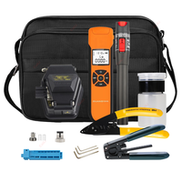 FTTH Fiber Optic Tool Kit with SC Cleaver Optical Power Meter Visual Fault Locator