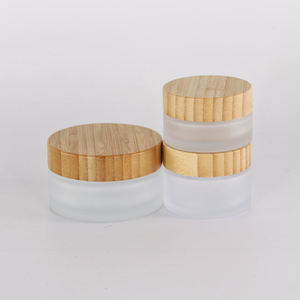 Pot en verre givré transparent naturel pour crème cosmétique avec couvercle en bambou, 5g, 10g, 20g, 30g, 50g, 100g, pot pour crème pour les yeux, pot pour crème pour le visage - Product Image 2