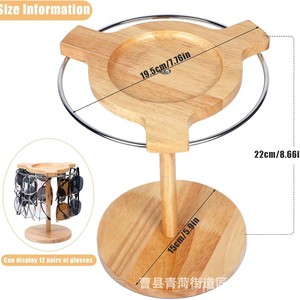 Wooden Eyeglasses Storage <b>Rack</b> 12 Slots Round Desktop Display Stand for Sunglasses and <b>Glasses</b> Organization - Product Image 1