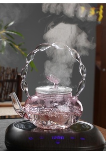 Théière en verre borosilicate transparent moderne, très vendue, avec infuseur, résistante à la chaleur et écologique, idéale comme cadeau promotionnel - Product Image 3