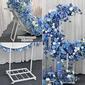 Arche de fleurs artificielles en soie bleu roi en forme de lune - Décoration réaliste pour mariage et arrangement floral pour la rentrée scolaire - Product Image 3