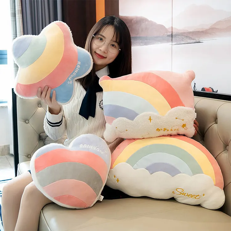 Wholesale plush toys for kids throw pillow custom high quality cute star Moon rainbow lovely