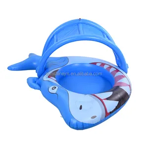 Neues Design PVC aufblasbare Blue Shark Kinderbecken Baldachin Spray Wasserspiele Kinder Baby Spielzeug Schwimmbad