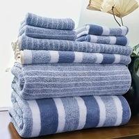 Ensemble de 8 serviettes en microfibre corail, super douces, en gros, pour adultes, hôtel, spa, ensemble cadeau, OEM