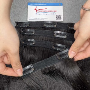 Extensiones de cabello con clip Ins de la mejor calidad, muchas texturas, cabello crudo vietnamita 100%, sin enredos, sin caída, precio al por mayor - Product Image 5