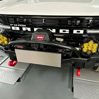 Plaque de montage de treuil robuste en acier Q235, finition mate thermolaquée, pour Ford Bronco 2021-2024, amélioration tout-terrain 4x4, support dissimulé