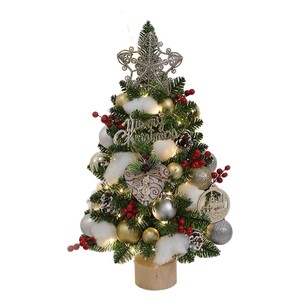 Christmas Decor 45cm 60cm Artifical Indoor Mini Led <b>Light</b> Plastic Christmas <b>Tree</b> and Decorations with Hanging Ornaments - Product Image 4