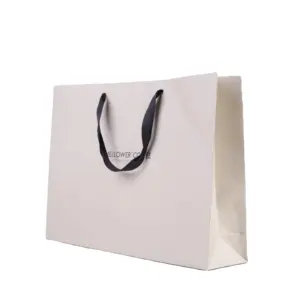 经典白色纸袋环保原料批发奢华礼品袋可持续纸袋