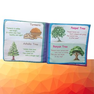 Libro de tela Kidogen con flores y ramas para niños |   Libro educativo de tela suave sobre árboles, frutas y naturaleza |   Aprendizaje Temprano - Product Image 2
