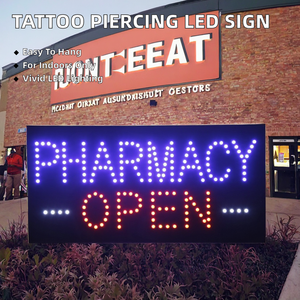 Insegna Pubblicitaria LED Mobile da Interno in ABS 12x24 Pollici per Aziende e Negozi di Tatuaggi e Piercing - Product Image 2