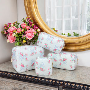 2025 New Trend Bow for Pink Blue Design Nylon Makeup <strong>Bag</strong> for Toiletry Organizer Multiple Sizes Travel <strong>Cosmetic</strong> <strong>Bag</strong> for Women - Product Image 4