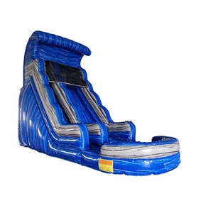 Toboggan <span class=keywords><strong>aquatique</strong></span> gonflable sur le thème des vagues bleues avec piscine, toboggan en PVC de qualité commerciale très résistant pour enfants et adultes, location pour fête <span class=keywords><strong>aquatique</strong></span> - Product Image 1