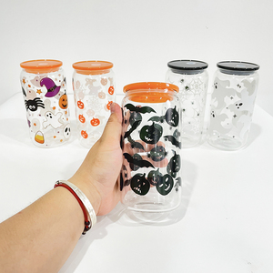 Tasse en <span class=keywords><strong>verre</strong></span> borosilicaté <span class=keywords><strong>de</strong></span> 16oz pour Halloween, décoration <span class=keywords><strong>de</strong></span> toile d'araignée <span class=keywords><strong>avec</strong></span> couvercle sans BPA, <span class=keywords><strong>paille</strong></span> pour cadeau d'Halloween - Product Image 5