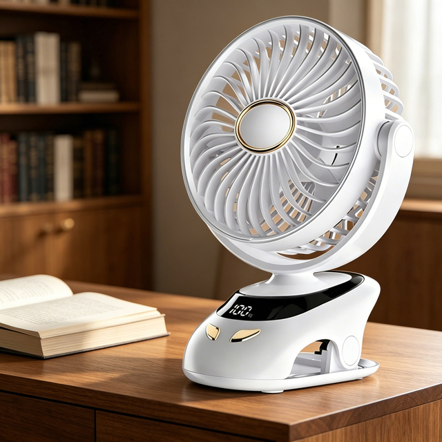 New Low Price Rechargeable Fan Portable Small with 5-Speed LED Light Wireless Fan Low Noise Camping Desktop Fan