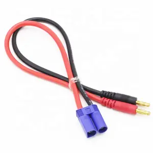 Amass 4mm Banana Plug to Male EC2 EC3 EC5 Connector Charge Charger Adapter Cable 14AWG 12AWG 15cm 20cm 30cm For RC IMAX B6