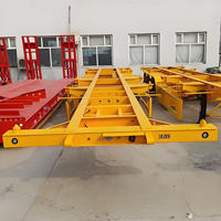Semi-remorque châssis porte-conteneurs télécommandée 3 essieux 40 pieds 60T charge utile maximale suspension pneumatique en acier Chine