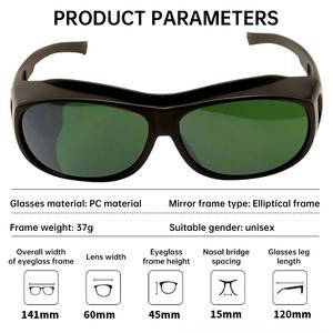 レーザー安全メガネ アンチレーザー 強光防止 UVアーク溶接 労働保護 高品質 YHLB YHLB-007-HMJ フルフレーム - Product Image 4